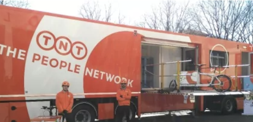 Photo of the Turin Mobile Depot deployed near the city centre